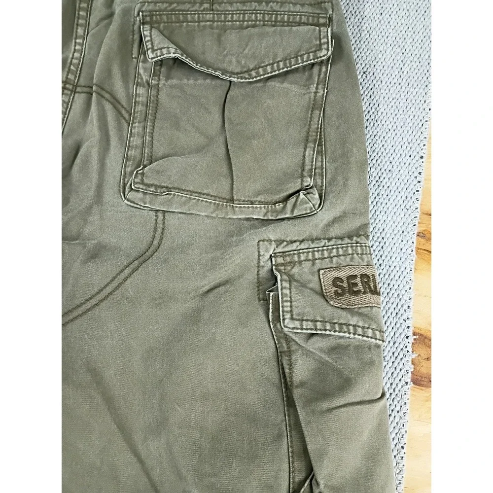 Old Navy Vintage Cargo Shorts Mens 34 Olive Green‎ Military Utility Thick 94105